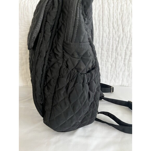 Vera Bradley Black Quilted Backpack EUC - Picture 3 of 10